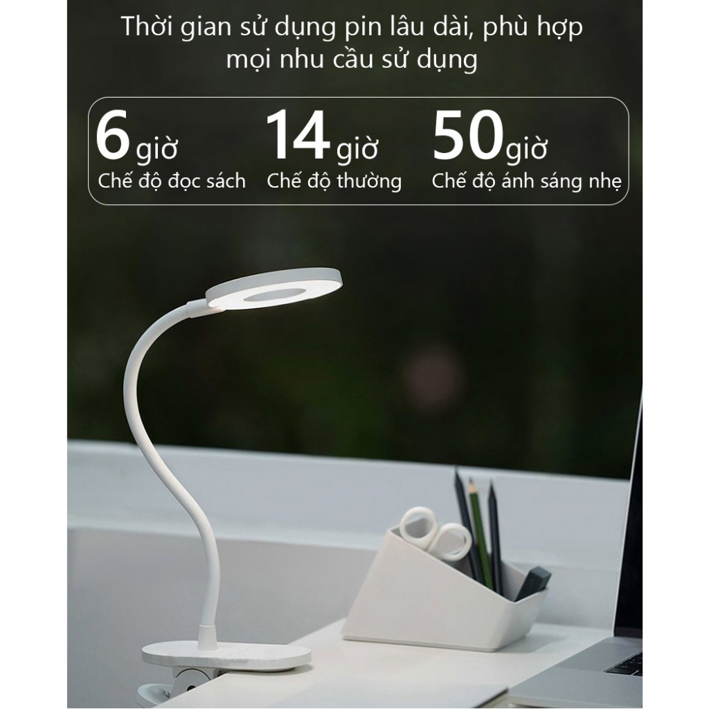 Đèn bàn kẹp Yeelight Led J1 Clip Lamp YLTD10YL - Tích điện, 3 chế độ ánh sáng, bảo vệ mắt, thích hợp đọc sách, làm việc