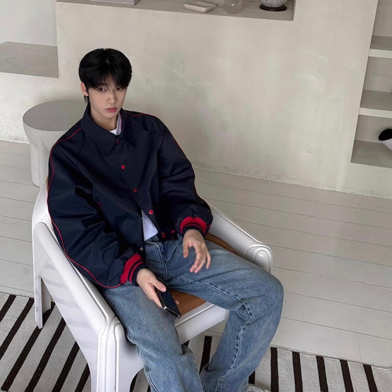 Áo Bomber Crop Korean phối layer