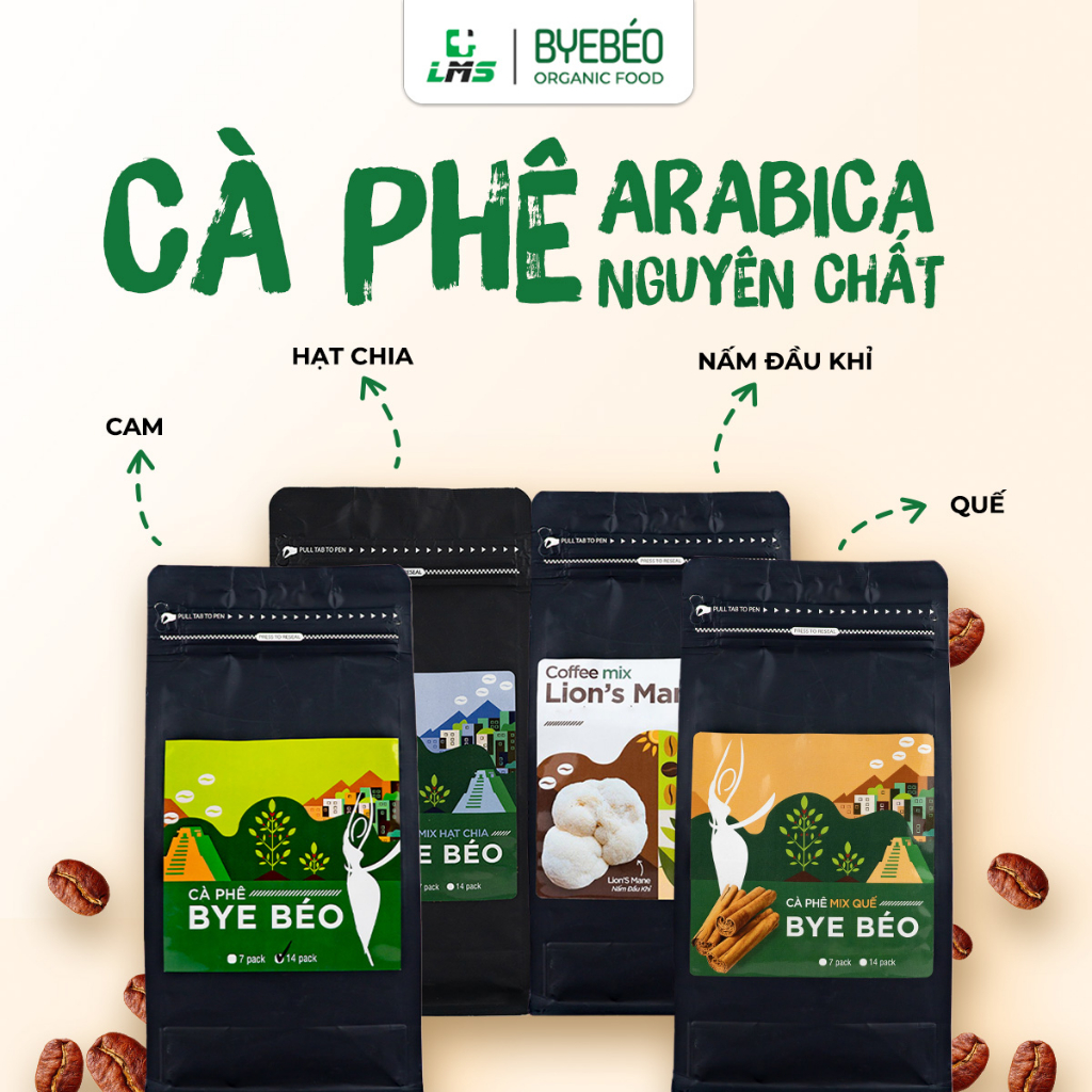 Combo Bình Pha và Cà Phê Túi Lọc BYE BÉO Cold Brew  Thơm Ngon Dễ Uống Không Bị Say Cà Phê - LMS FOOD