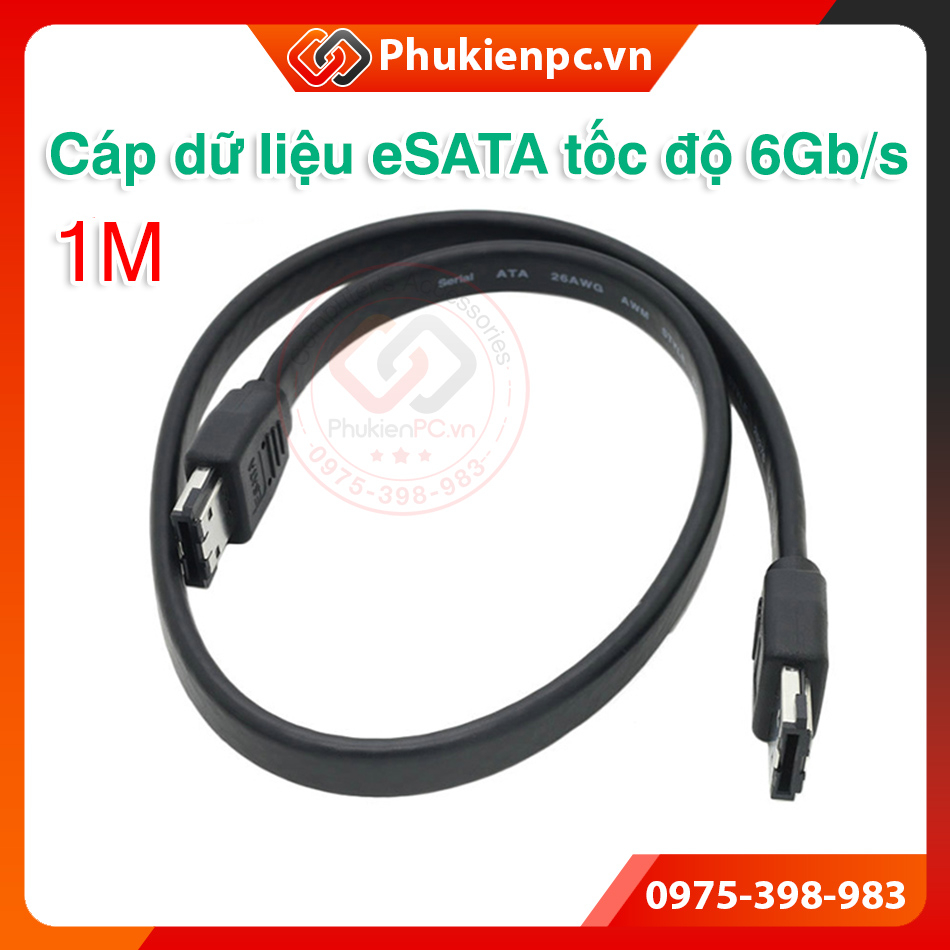 Cáp eSATA to eSATA dài 1M cho Box ổ cứng HDD Box Docking thiết bị lưu trữ, máy tính PC, Laptop có cổng eSATA Camera DVR