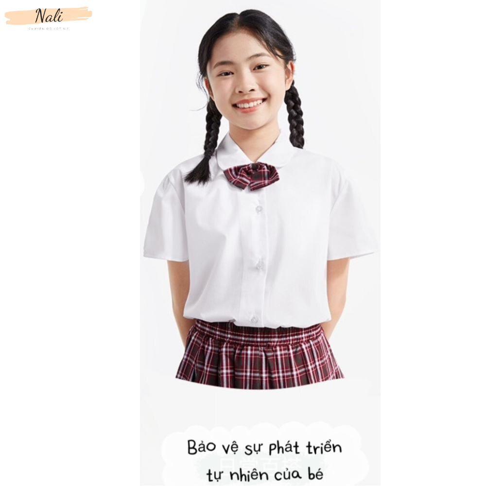 Áo Lá Học Sinh Chất Cotton Siêu Thấm Hút Dây Lưới Mềm Mại Kiểu Dáng Chui Đầu NL374