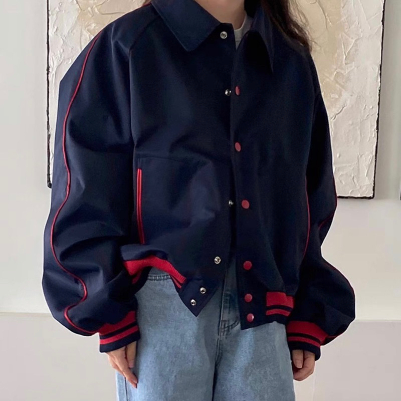 Áo Bomber Crop Korean phối layer