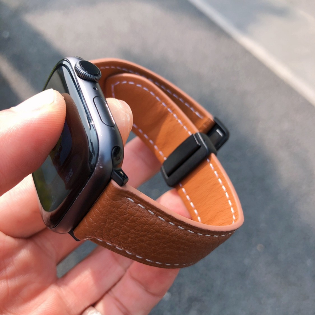 Dây đeo bằng da thật cho Apple Watch ultra  8 7 6 5 4 SE 41mm 45mm 40mm 44mm 49mm