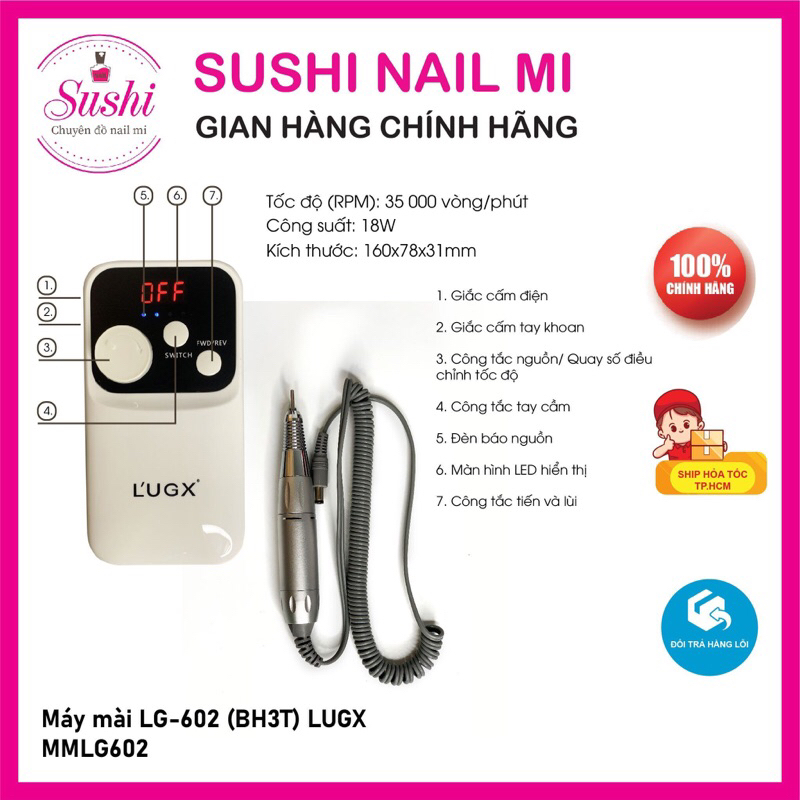 Máy mài LG-602  LUGX  - Sushi nail mi