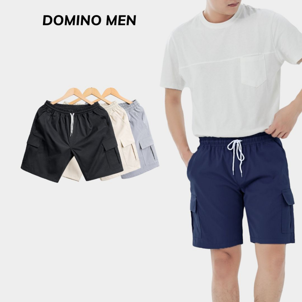 Quần short nam túi hộp DOMINO OFFICIAL chất liệu kaki from dáng đùi cộc Hàn Quốc