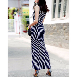 Đầm maxi kẻ sọc