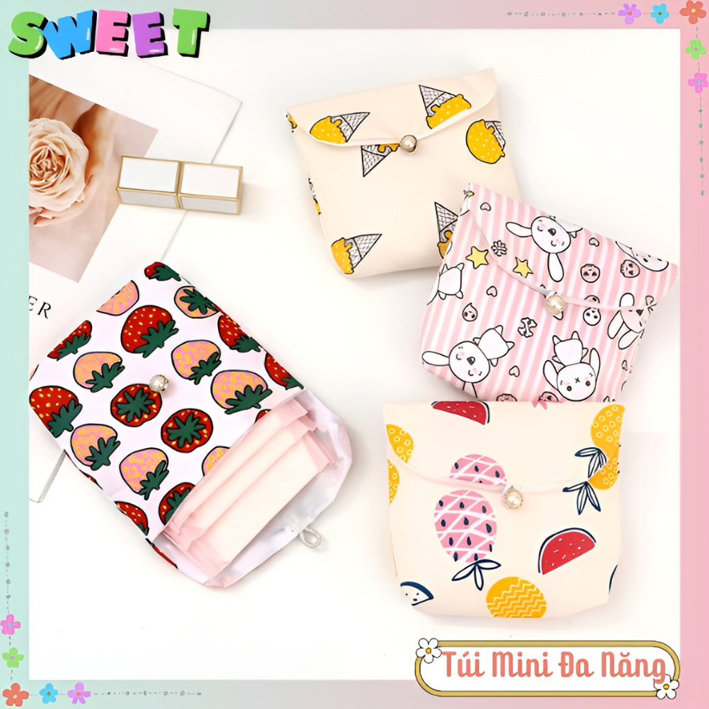 Túi Ví Đựng Băng Vệ Sinh, Son Môi, Mỹ Phẩm - Túi Mini Đựng Đồ Cá Nhân Tiện Lợi SweetStore - Được Chọn Mẫu
