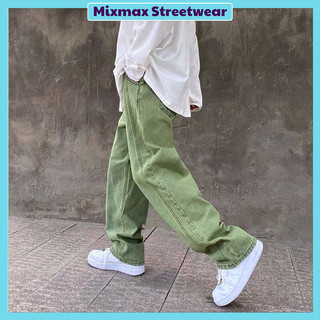 [ORDER-CÓ BIG SIZE-ẢNH THẬT] Quần bò jeans ống rộng màu xanh lá retro pastel Ulzzang bụi bặm cá tính siêu chất ❤️