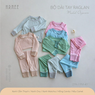 Hrnee - bộ quần áo dài tay raglan modal organic hrn800295a