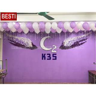 Giấy dán tường trơn có keo sẵn 10m phòng ngủ MÀU TÍM pastel Besti