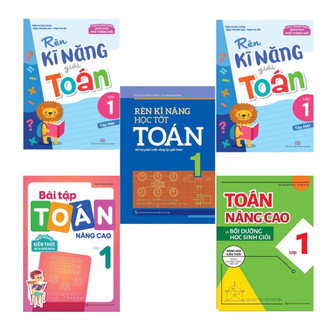 Sách: combo 5 cuốn toán lớp 1 - rèn kĩ năng toán + toán nâng cao