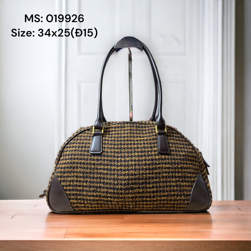 Túi da kết hợp vải đẹp cực ạ