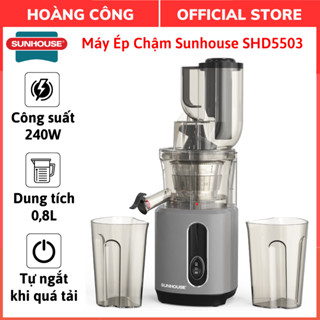 Máy Ép Chậm - Máy Ép Trái Cây SUNHOUSE SHD5503 Kiệt Nước 98% Dữ Nguyên Dinh Dưỡng, Công suất 240W, Bảo hành 12 tháng
