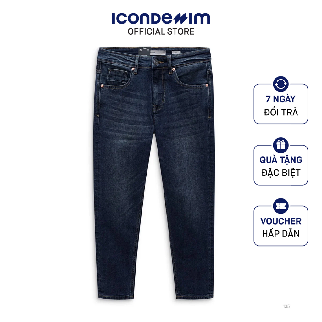 Quần Jeans Nam ICONDENIM Slim Fit Dark Blue QJID0135