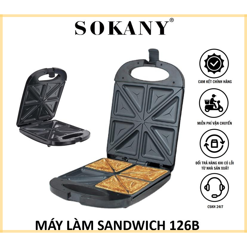 Máy Làm Bánh Sandwich Khuôn Tám Bánh sokany-126B