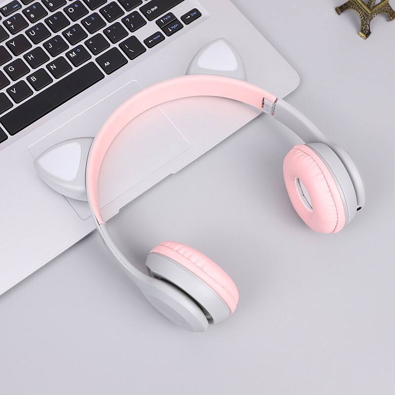 Tai nghe bluetooth tai mèo P47M tai mèo dễ thương có micrô / âm trầm mạnh , bảo hành 12 tháng