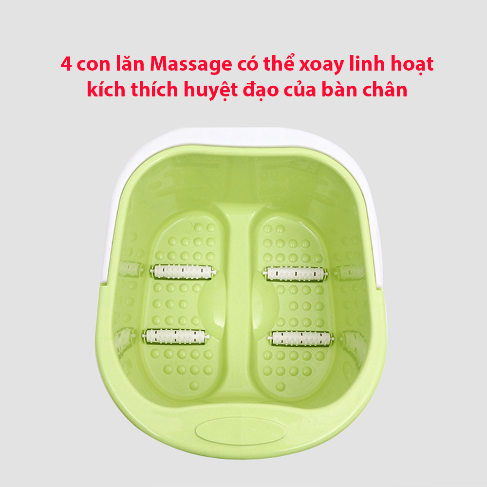 Chậu Ngâm Chân Có Con Lăn Massage Bàn Chân, Thùng Nhựa Ngâm Chân Có Quai Xách, Giúp Lưu Thông Khí Huyết, Giảm Đau Nhức