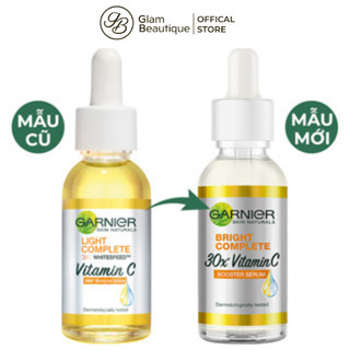 Serum hỗ trợ sáng da mờ thâm 30ml/chai Garnier Bright Complete 30x Vitamin C Booster Glam Beautique