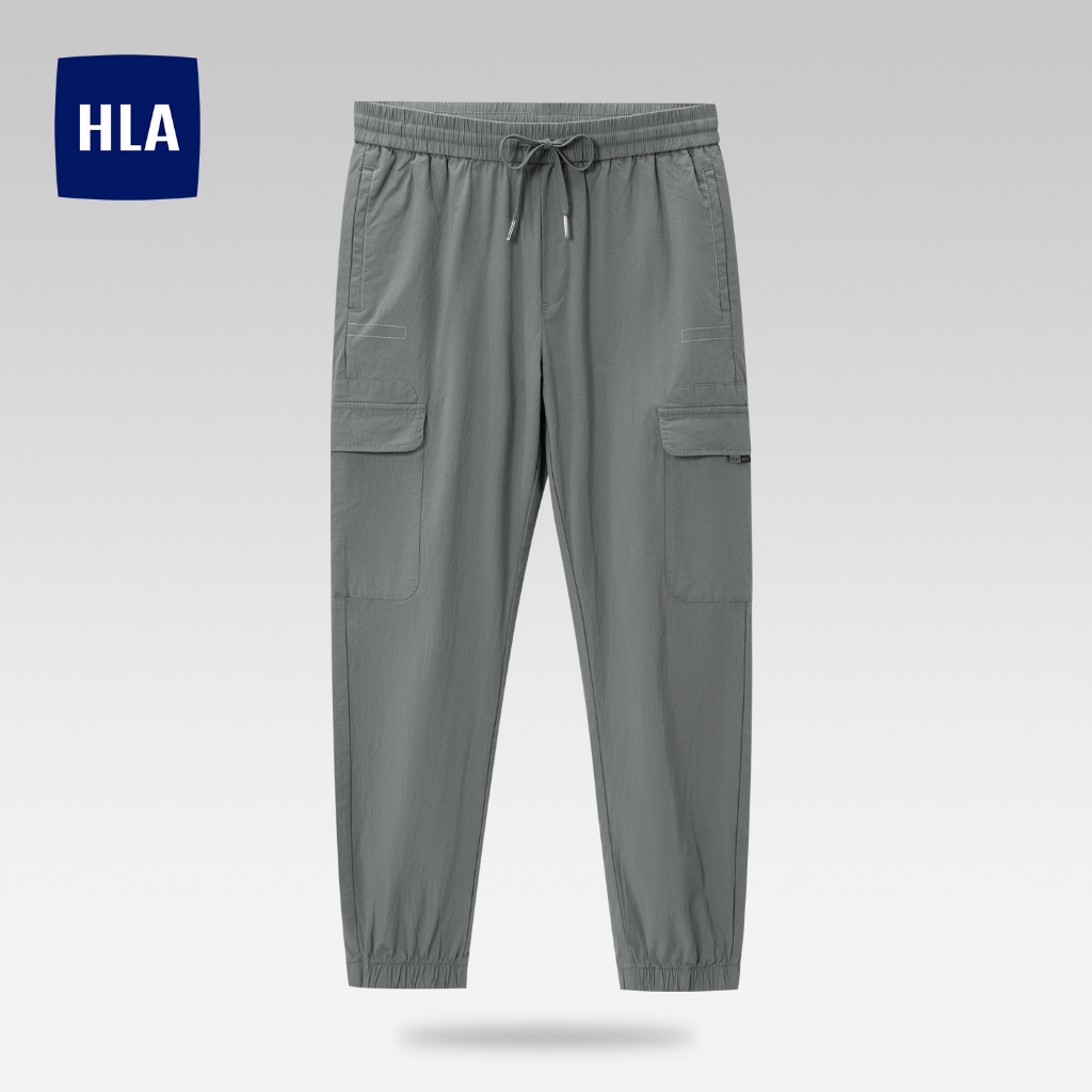 HLA - Quần jogger nam túi hộp lưng dây rút vải co giãn cao cấp Elastic drawstring dynamic jogger pants