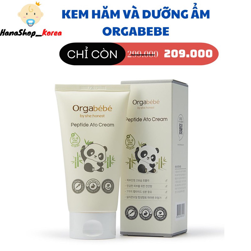 Kem hăm và dưỡng ẩm Organic ORGABEBE - 100% Organic an toàn với làn da - Nội địa HÀN( móp vỏ)