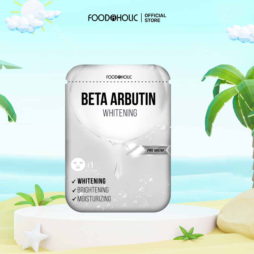 Mặt Nạ Beta Arbutin Dưỡng Trắng, Làm Đều Màu Da Foodaholic Beta Arbutin Whitening Mask 23Ml