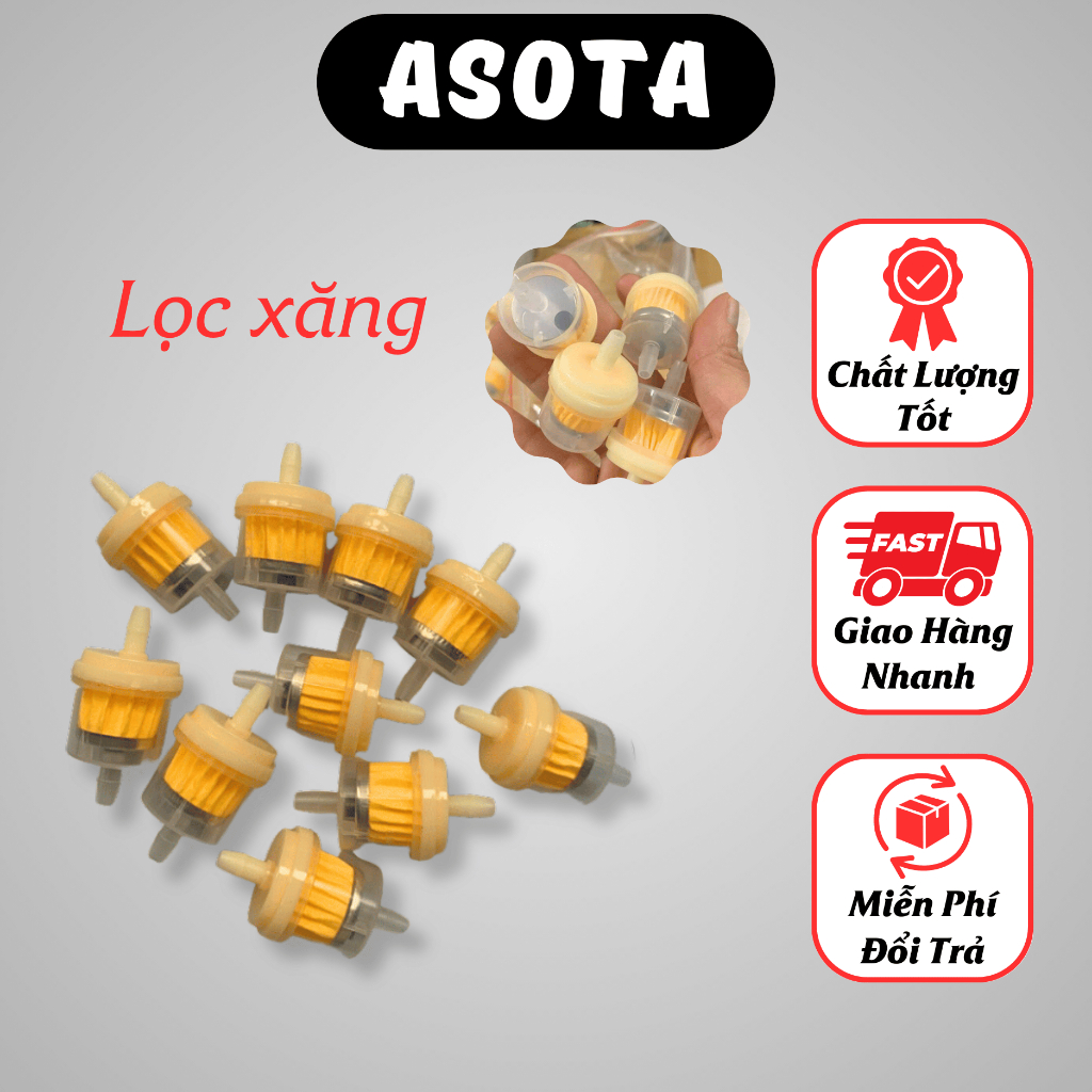 Lọc xăng xe máy ASOTA có nam châm sử dụng các dòng xe phố thông dream,wave,...