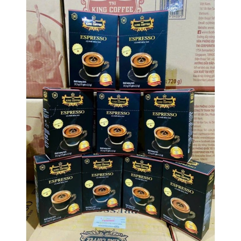 (Combo 2 hộp cafe) TNI Kinh Coffee Espresso 15stick, cà phê đen nguyên chất