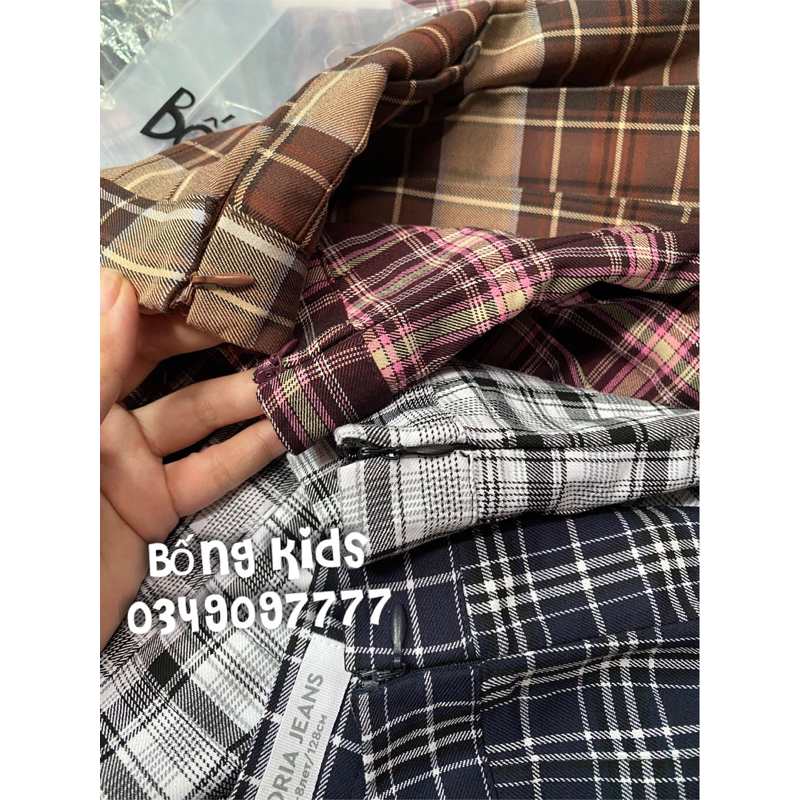 Chân Váy Bé Gái Xếp Ly Kẻ Ô Séc Bên Chìm GÊ
