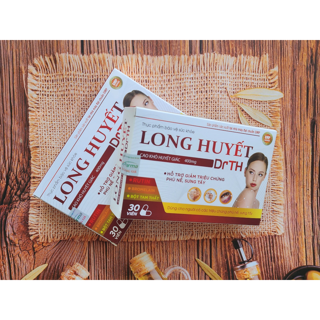 Viên Uống Long Huyết DrTH – Hỗ Trợ Giảm Triệu Chứng Phù Nề, Sưng Tấy, Làm Tan Bầm Tím, Nhanh Lành Vết Thương Hộp 30 Viê