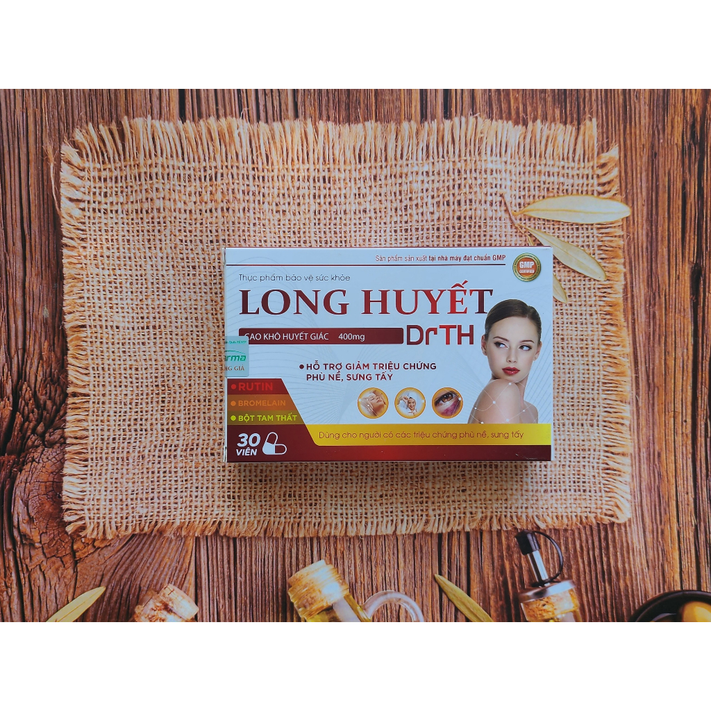 Viên Uống Long Huyết DrTH – Hỗ Trợ Giảm Triệu Chứng Phù Nề, Sưng Tấy, Làm Tan Bầm Tím, Nhanh Lành Vết Thương Hộp 30 Viê