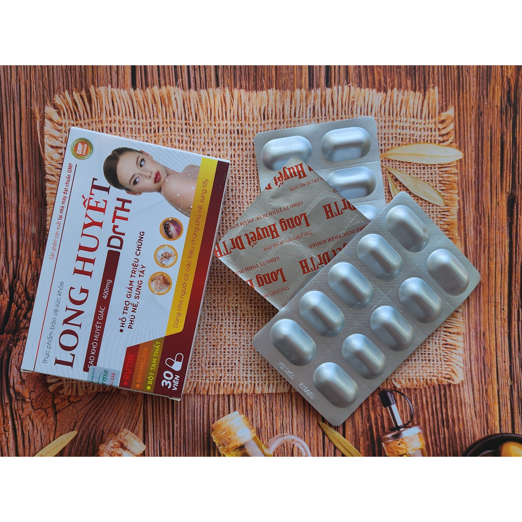 Viên Uống Long Huyết DrTH – Hỗ Trợ Giảm Triệu Chứng Phù Nề, Sưng Tấy, Làm Tan Bầm Tím, Nhanh Lành Vết Thương Hộp 30 Viê