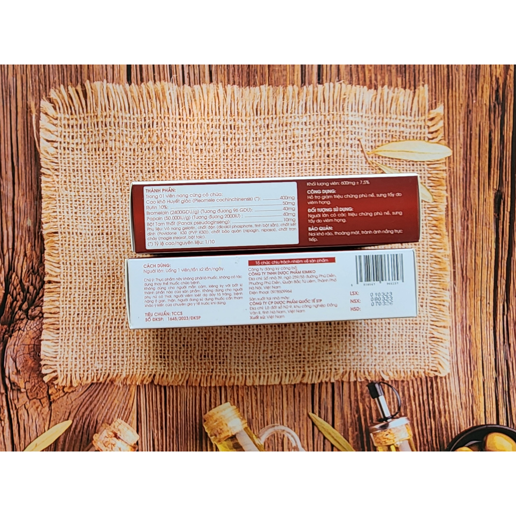 Viên Uống Long Huyết DrTH – Hỗ Trợ Giảm Triệu Chứng Phù Nề, Sưng Tấy, Làm Tan Bầm Tím, Nhanh Lành Vết Thương Hộp 30 Viê