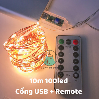 Dây Đèn Led Đom Đóm 10M USB + REMOTE Điều Khiển Từ Xa ( Đèn Fairy Light ) trang trí phòng ngủ ấm áp