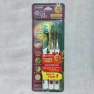 Bàn chải đánh răng Bamboo Salt Shirinnee chăm sóc răng ê buốt bộ (2+1) cây