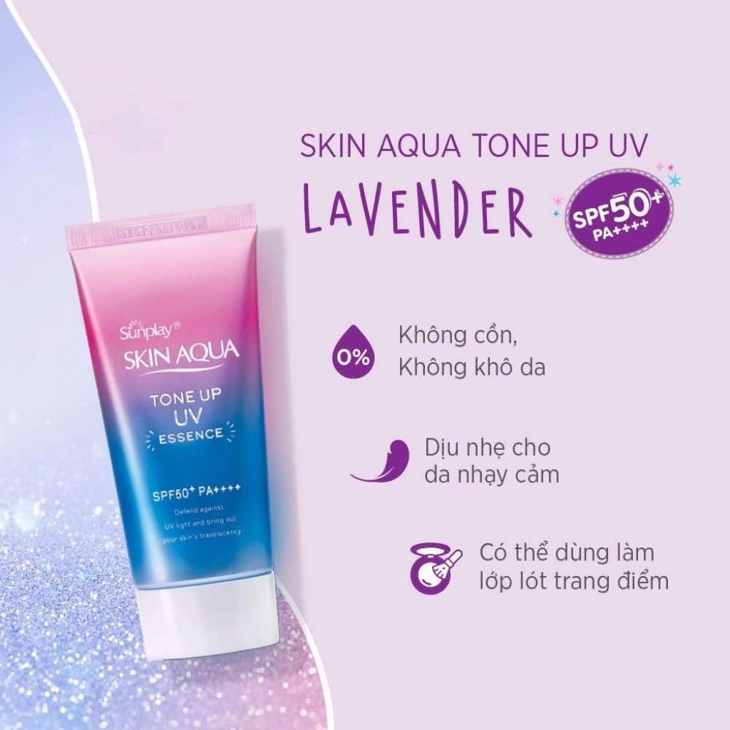 Kem chống nắng Sunplay Skin Aqua Tone Up  UV Lavender SPF50+ PA++++ 80g nâng tông - Sixcare Official
