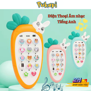 Điện Thoại Thỏ Cà Rốt Có Nhạc Điện Thoại Đồ Chơi Gặm Nướu Thỏ Gặm Cà Rốt Phát Nhạc Đèn Hình Thú - Đồ Chơi Cho Bé PUKAPI