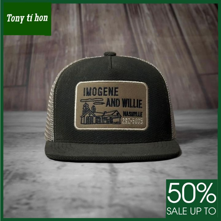 Tony tí hon_ tặng quà khi mua_ Mũ nón kết lưỡi trai snapback IMOGENE & WILLIE vàng nâu phối lưới cao cấp