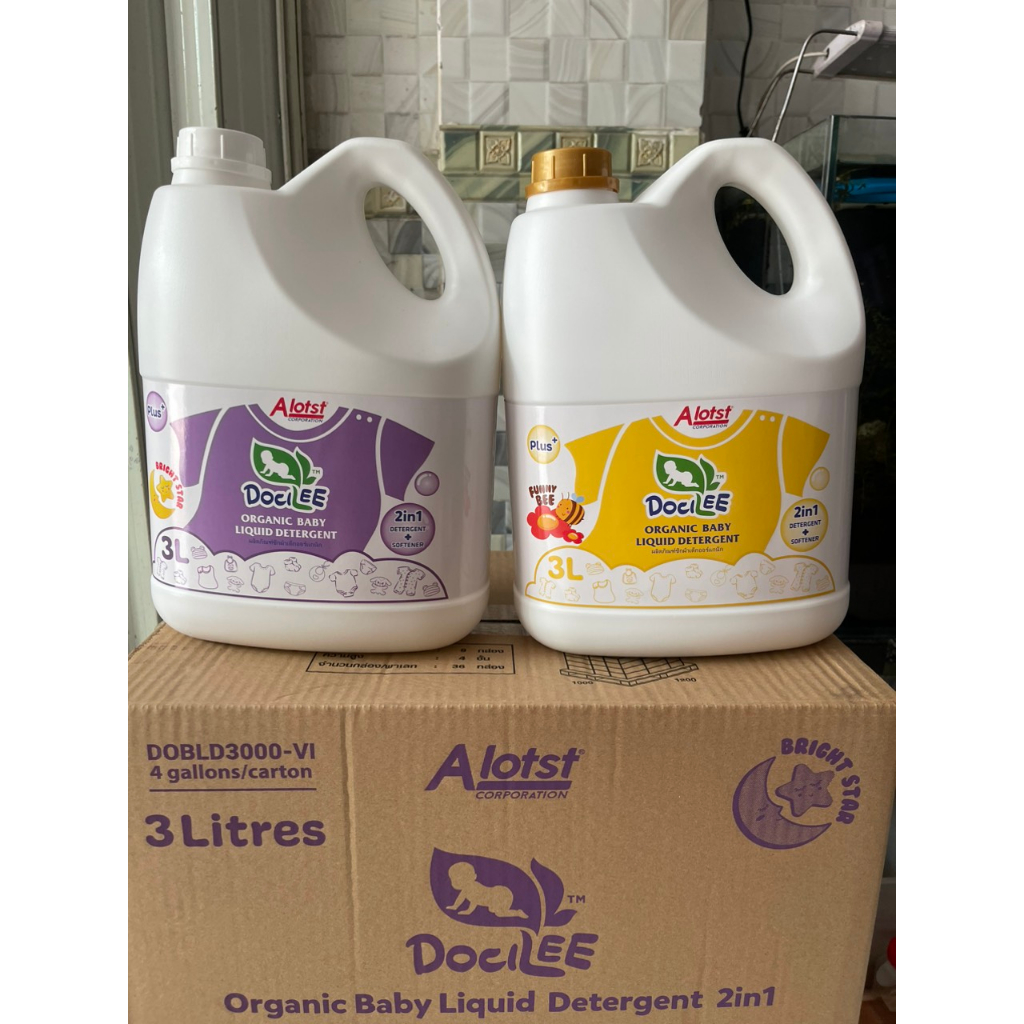 (MẪU MỚI) Nước giặt xả quần áo em bé Docilee 2IN1 3 Lít
