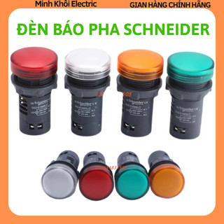 Đèn báo pha Schneider, đèn báo nguồn schneider phi 22 loại tốt 220v, đèn báo tủ điện schneider