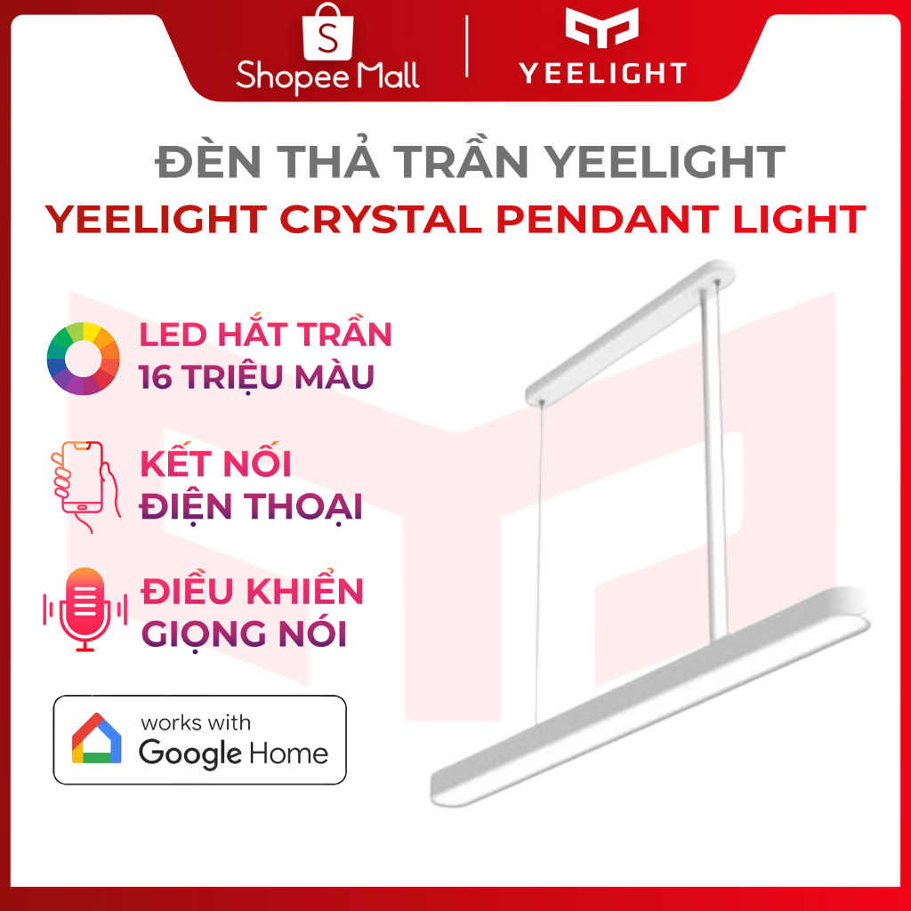 Đèn thả trần Yeelight Crystal Pendant Light led rgb đổi màu có thể điều chỉnh độ dài