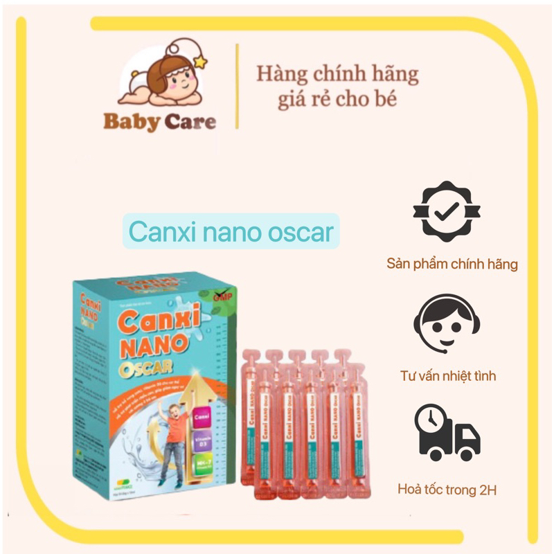 CANXI NANO OSCAR DƯỢC VẠN TAM  hộp 20 ốngx10ml giúp Bổ sung canxi, vitamin D3 cho cơ thể, hỗ trợ xương, răng chắc khỏe.