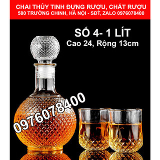 [ THANH LÝ DỌN KHO ] Vỏ Chai Thủy Tinh Đựng Rượu 1 Lít, Bình Ngâm Rượu Hình Tròn, CTT-04