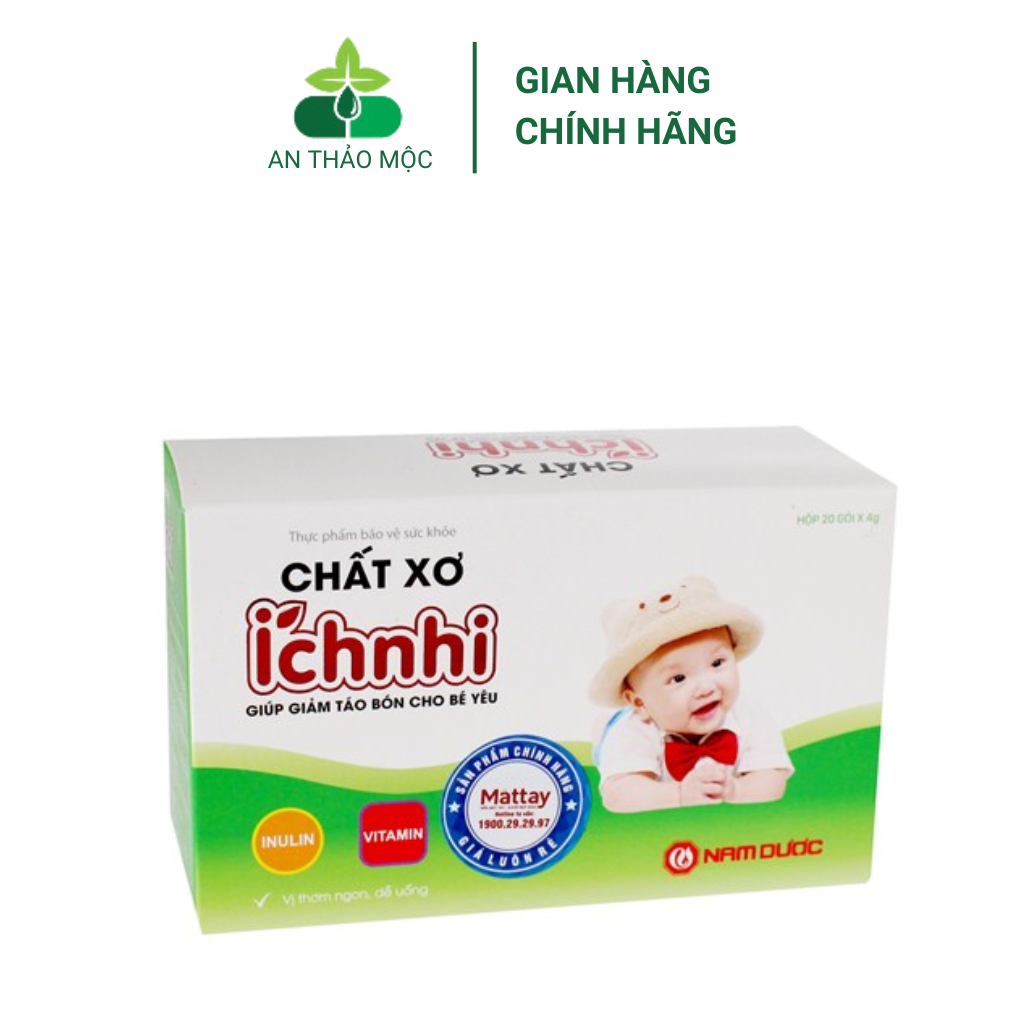 Chất xơ tự nhiên Ích Nhi giúp giảm táo bón, tăng cường vitamin cho bé hộp 20 gói