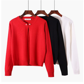 Áo khoác len cardigan 1khuy đính ngọc