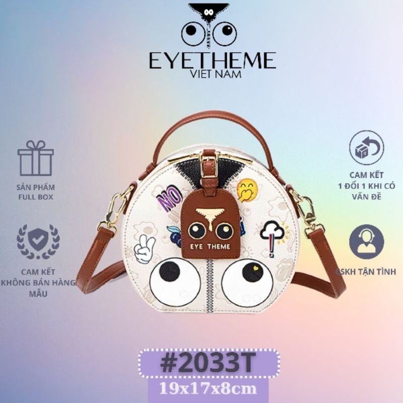 【 EYETHEME 】Túi xách đeo chéo dạng hộp tròn sang trọng, cá tinh, thời trang dập hoa văn chìm 2033