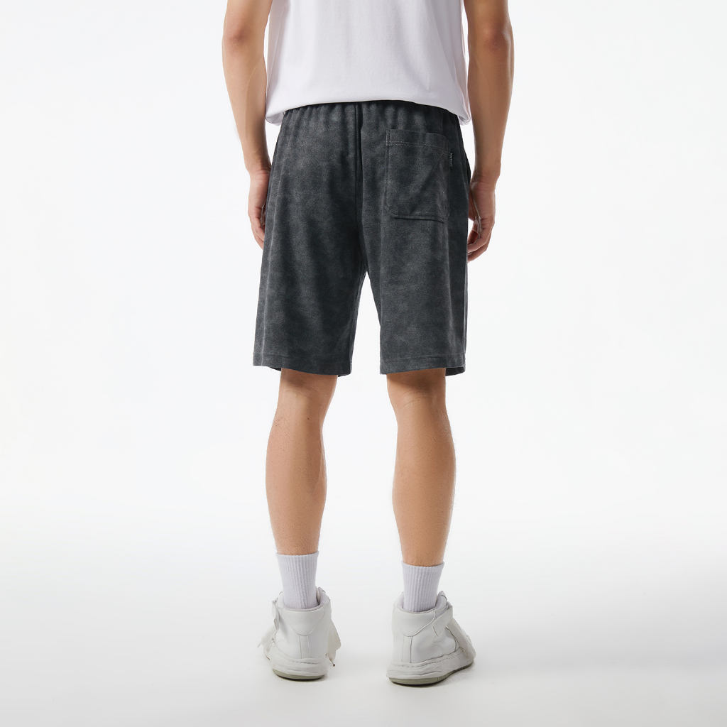 HLA - Quần short nam cao cấp lưng thun dây rút mềm mại thoáng mát Soft & breathable drawstring dark grey Shorts