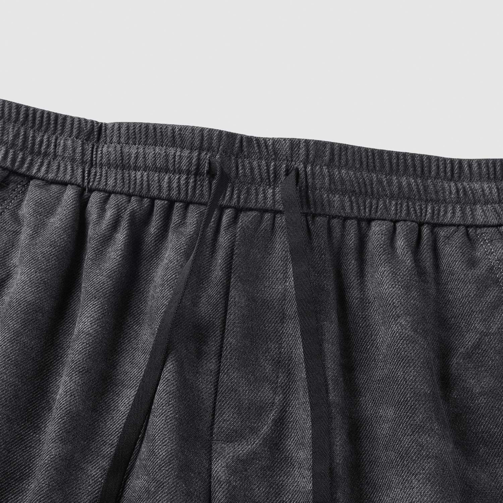 HLA - Quần short nam cao cấp lưng thun dây rút mềm mại thoáng mát Soft & breathable drawstring dark grey Shorts