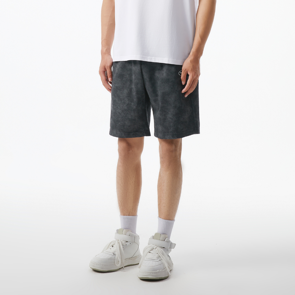 HLA - Quần short nam cao cấp lưng thun dây rút mềm mại thoáng mát Soft & breathable drawstring dark grey Shorts