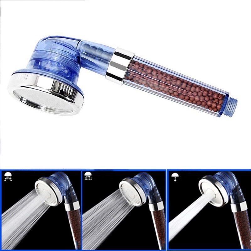 Vòi sen tắm nóng lạnh tăng áp chỉnh 3 chế độ có hạt lọc nano -Bát sen tắm - Vòi hoa sen dây sen inox và cài sen