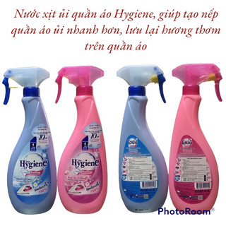 Nước xịt ủi quần áo hygiene thái lan chai xịt 550ml khử các mùi ẩm mốc, bí quyết ủi đồ nhanh npp mộc trà